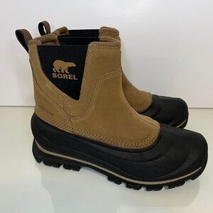 Sorel Buxton Pull On Waterproof Winter Boots, Tan And Black, 200g, Mens 9, EUC